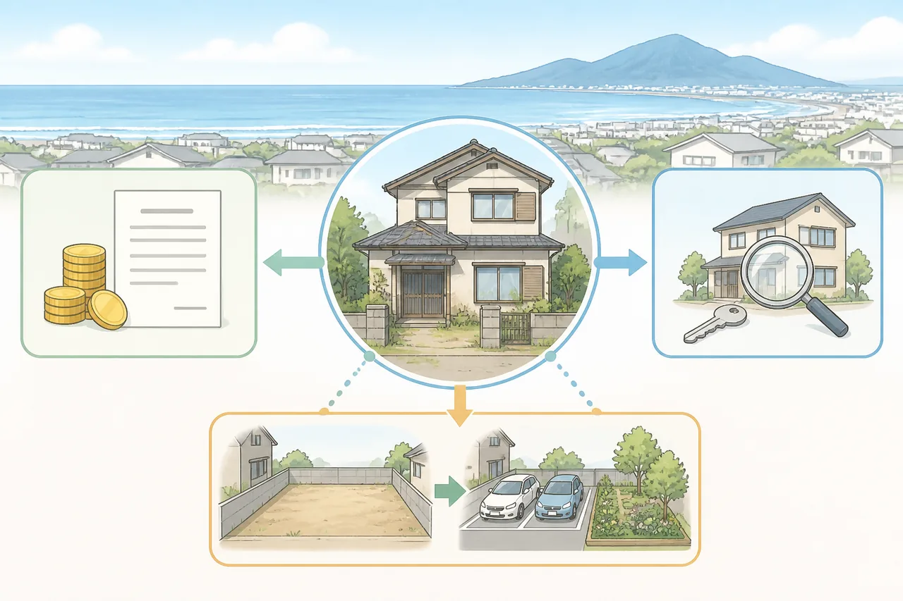 空き家買取と仲介売却・土地活用の比較
