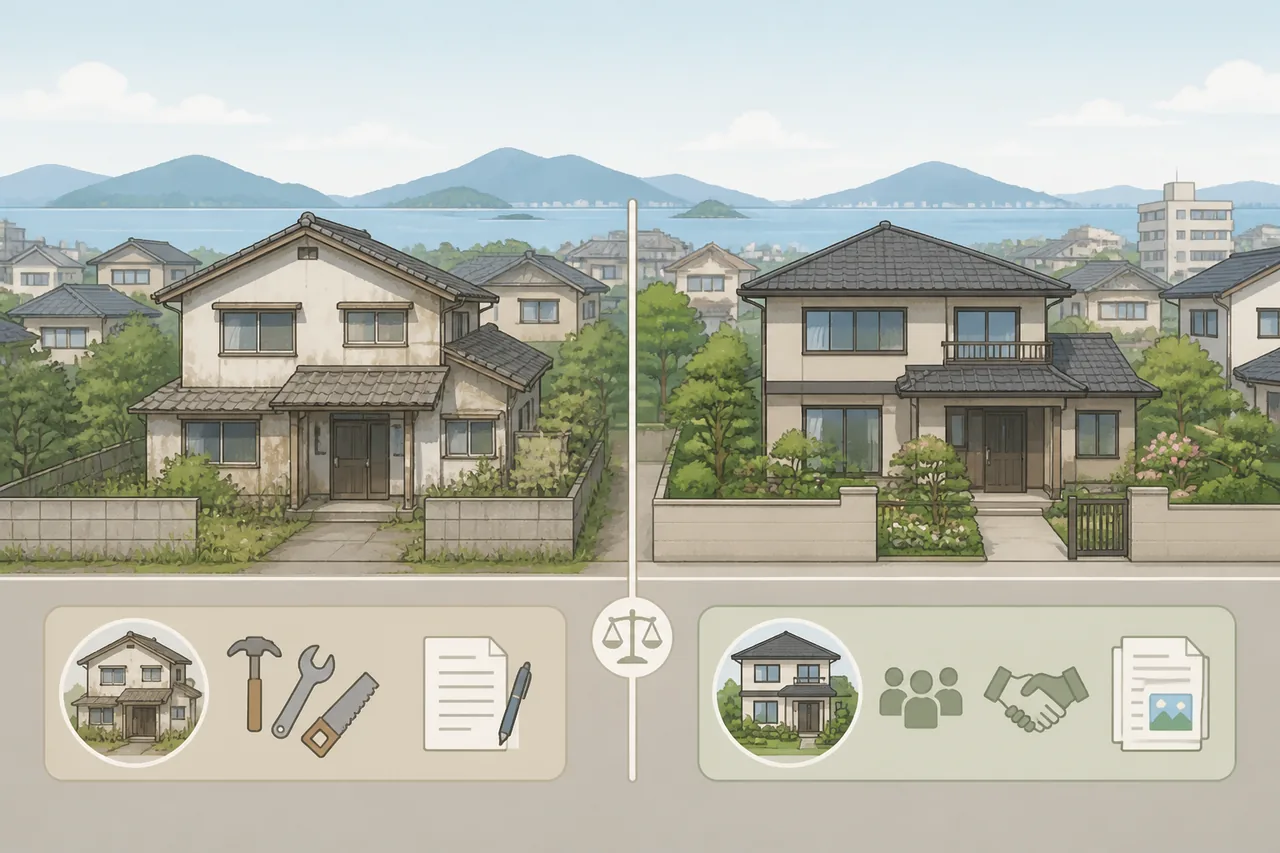 買取に向いている広島の空き家・仲介に向いている空き家