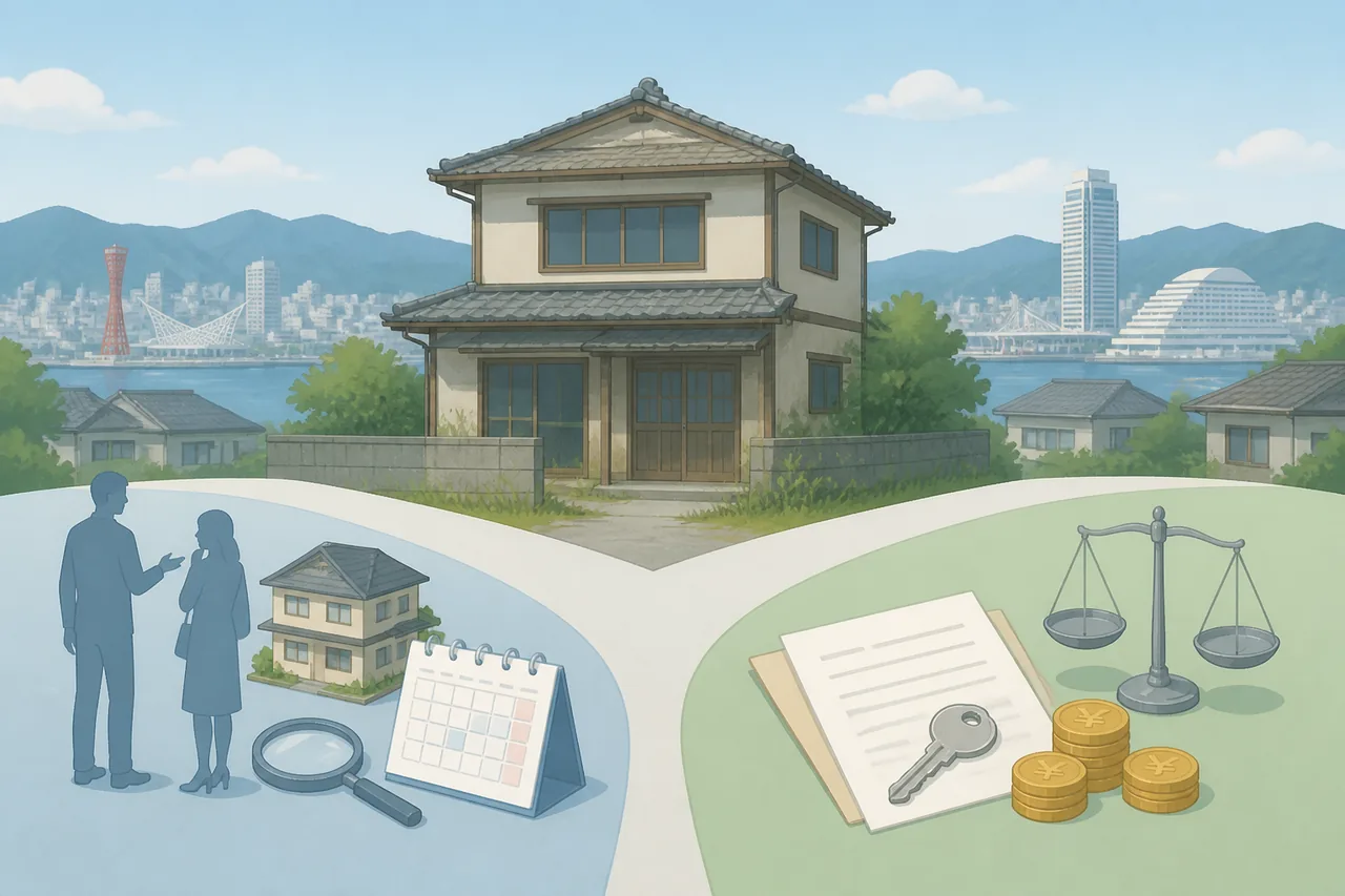 仲介と買取の違い｜中央区の空き家はどちらが向くか
