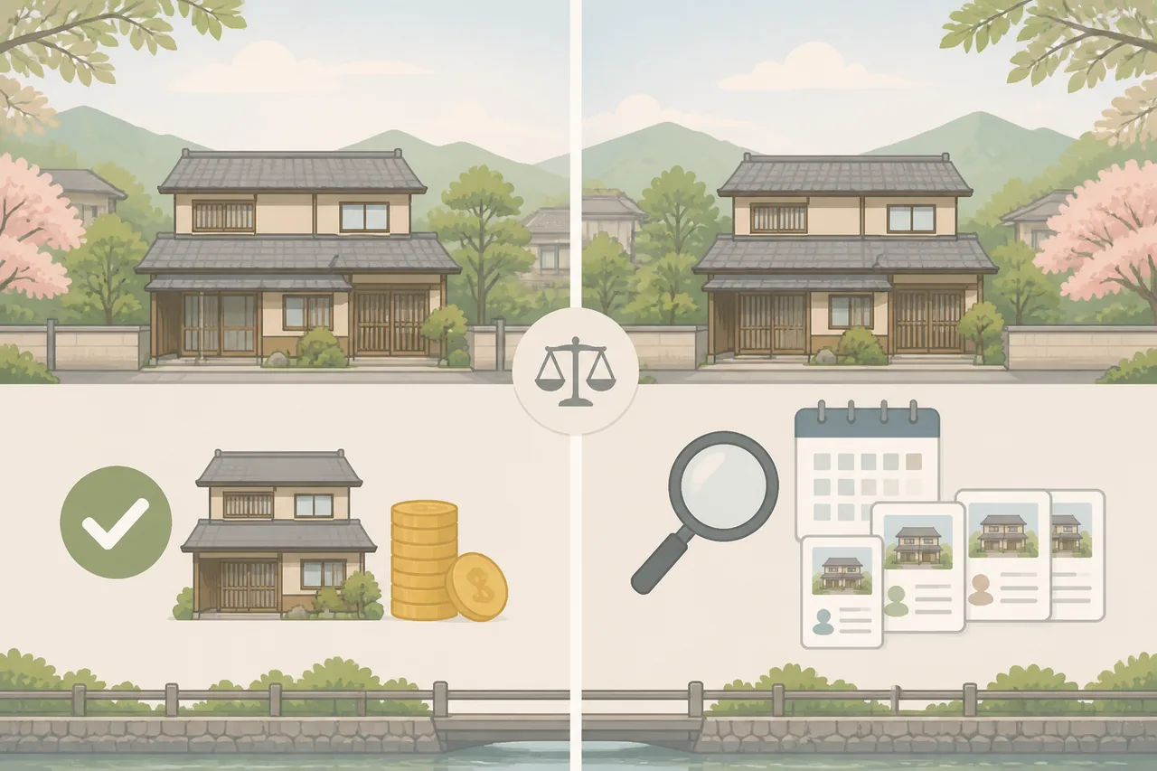空き家買取と仲介売却の違い