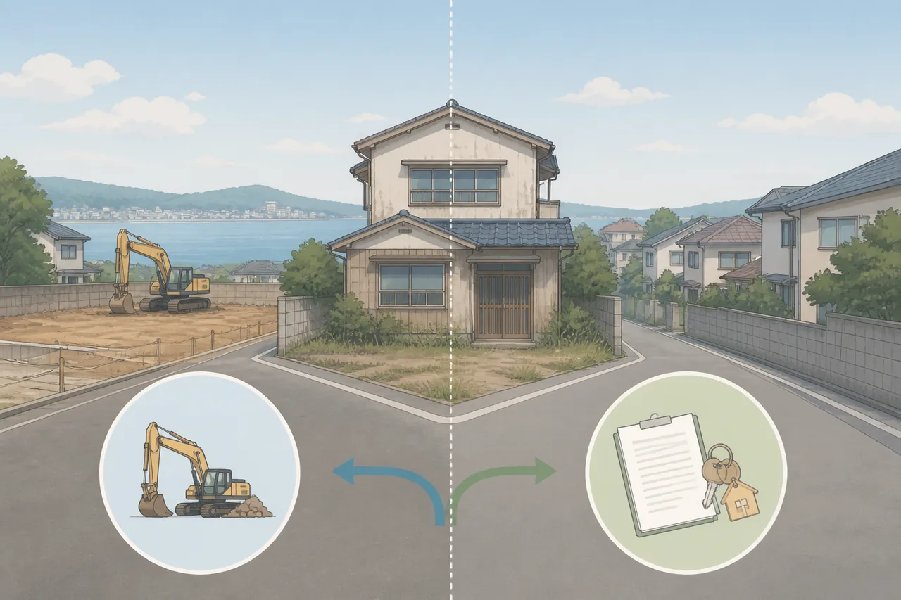 解体して土地売却するか、そのまま買取に出すか